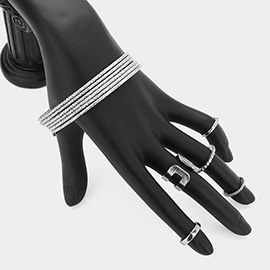 6PCS - Metal Multi-Layered Bangle Bracelet With Rings