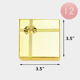 12PCS - Simple Bow Deco Square Gift Boxes