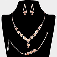 3PCS Rhinestone Bubble Necklace Jewelry Set