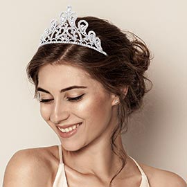 Oval Crystal Accented Pageant Queen Tiara