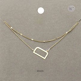-D- Monogram Brass Metal Necklace