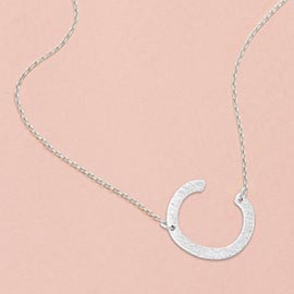 -C- White Gold Dipped Monogram Pendant Necklace