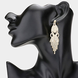 Crystal Rhinestone Chandelier Drop Evening Earrings