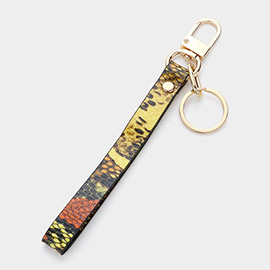Snake Skin Faux Leather Keychain