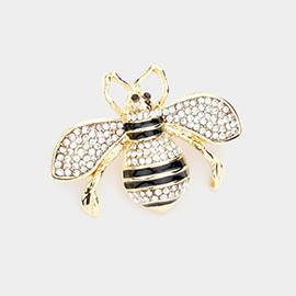Crystal Paved Honey Bee Pin Brooch
