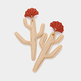 Cactus Polymer Clay Dangle Earrings