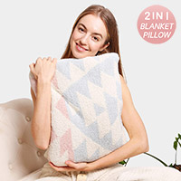 2 IN 1 Reversible Boho Tribal Patterned Blanket / Pillow