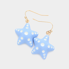 Polymer Clay Starfish Dangle Earrings