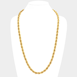 18K Gold Dipped Stainless Steel 30 Inch 8mm Rope Chain Necklace