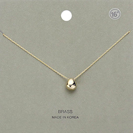 Brass Metal Bean Pendant Necklace