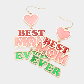 Translucent BEST MOM EVER Message Dangle Earrings