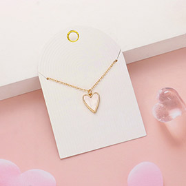 Mother Of Pearl Heart Pendant Necklace
