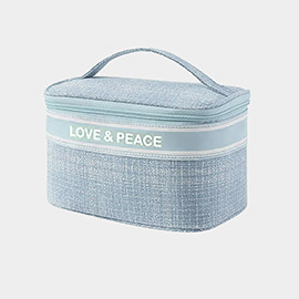 LOVE & PEACE Message Tweed Cosmetic Pouch Bag