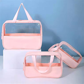 3PCS - Portable Transparent Travel Cosmetic Bag Set 