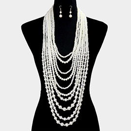 Pearl Multi Layered Long
 Necklace