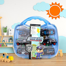 Police Car Suit Toys Alloy Cars With Play Mat Building Play Set