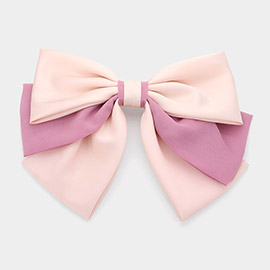 Oversized Two Tone Bow Barrette