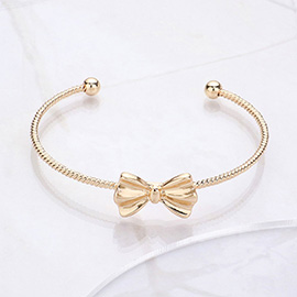 Metal Bow Pointed Rope Cuff Bracelet