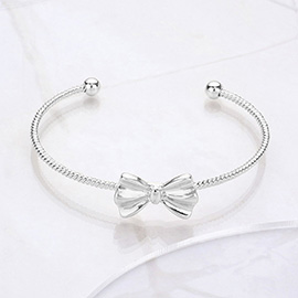 Metal Bow Pointed Rope Cuff Bracelet