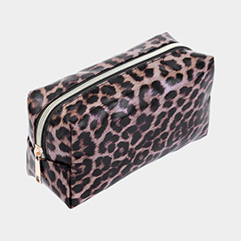 Leopard Printed Makeup Pouch Bag