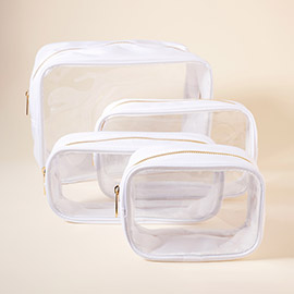 4PCS - Clear Transparent Cosmetic Pouch Bags