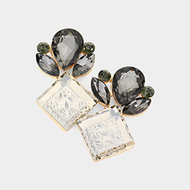 Floral Multi Stone Evening Earrings