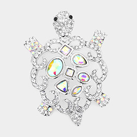Turtle Crystal Rhinestone Brooch / Pendant
