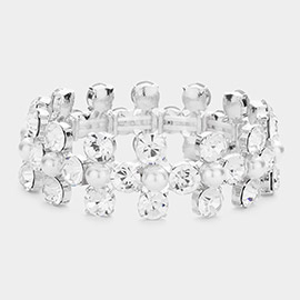 Bubble Stone Cluster Stretch Evening Bracelet