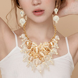 Faceted Clear Ball Statement Necklace