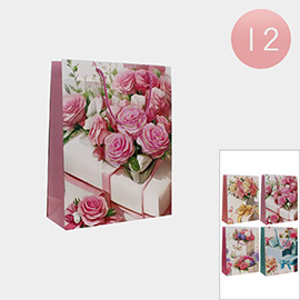 12PCS - Flower Printed Gift Bags